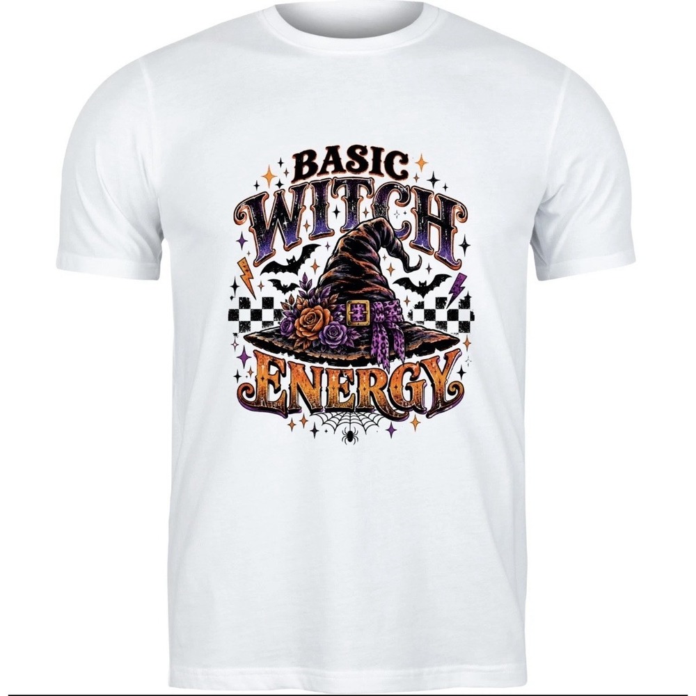 Basic Witchy Energy Halloween Witch Hat T-Shirt Adult Unisex Medium
